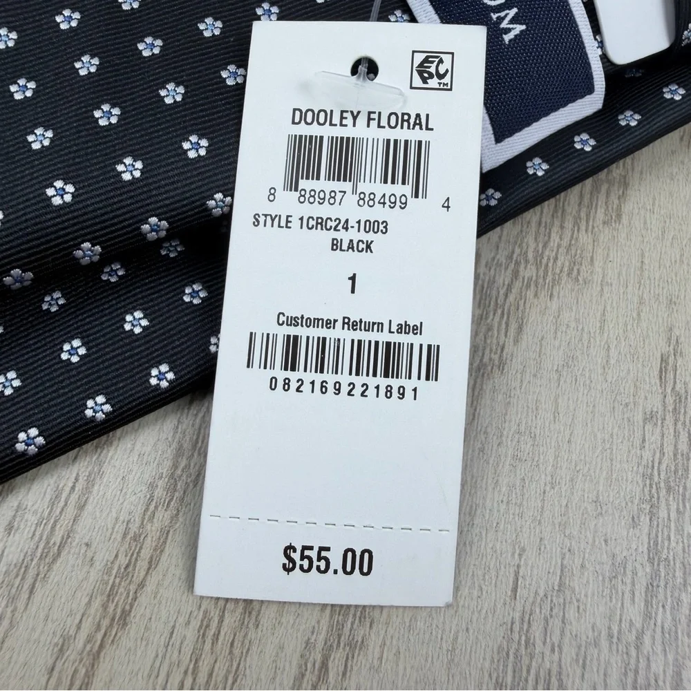 799 Club Room Men's Tie Dooley Floral 1 Black $55 Polyester